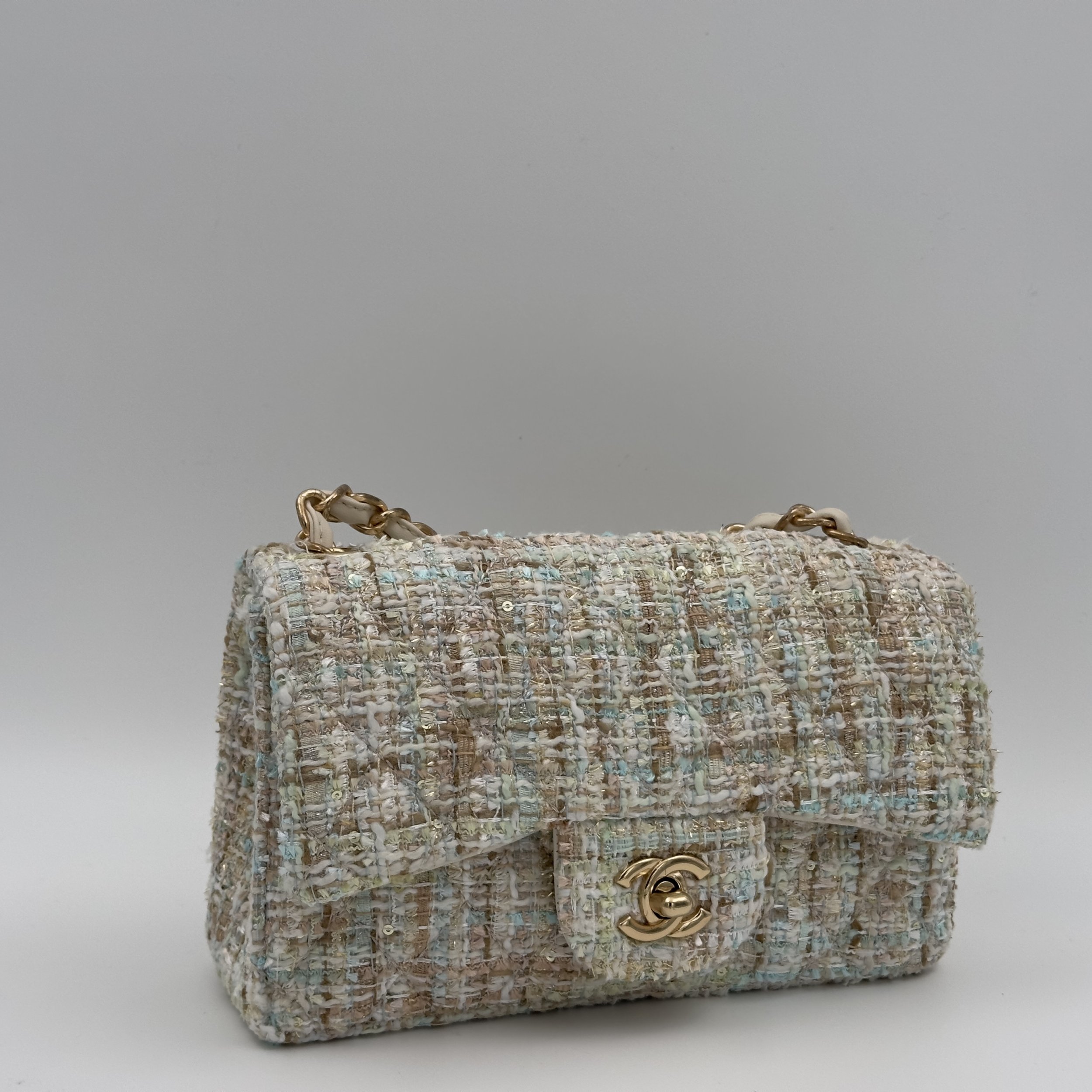 Chanel Classic Flap Bag In Quilted Tweed