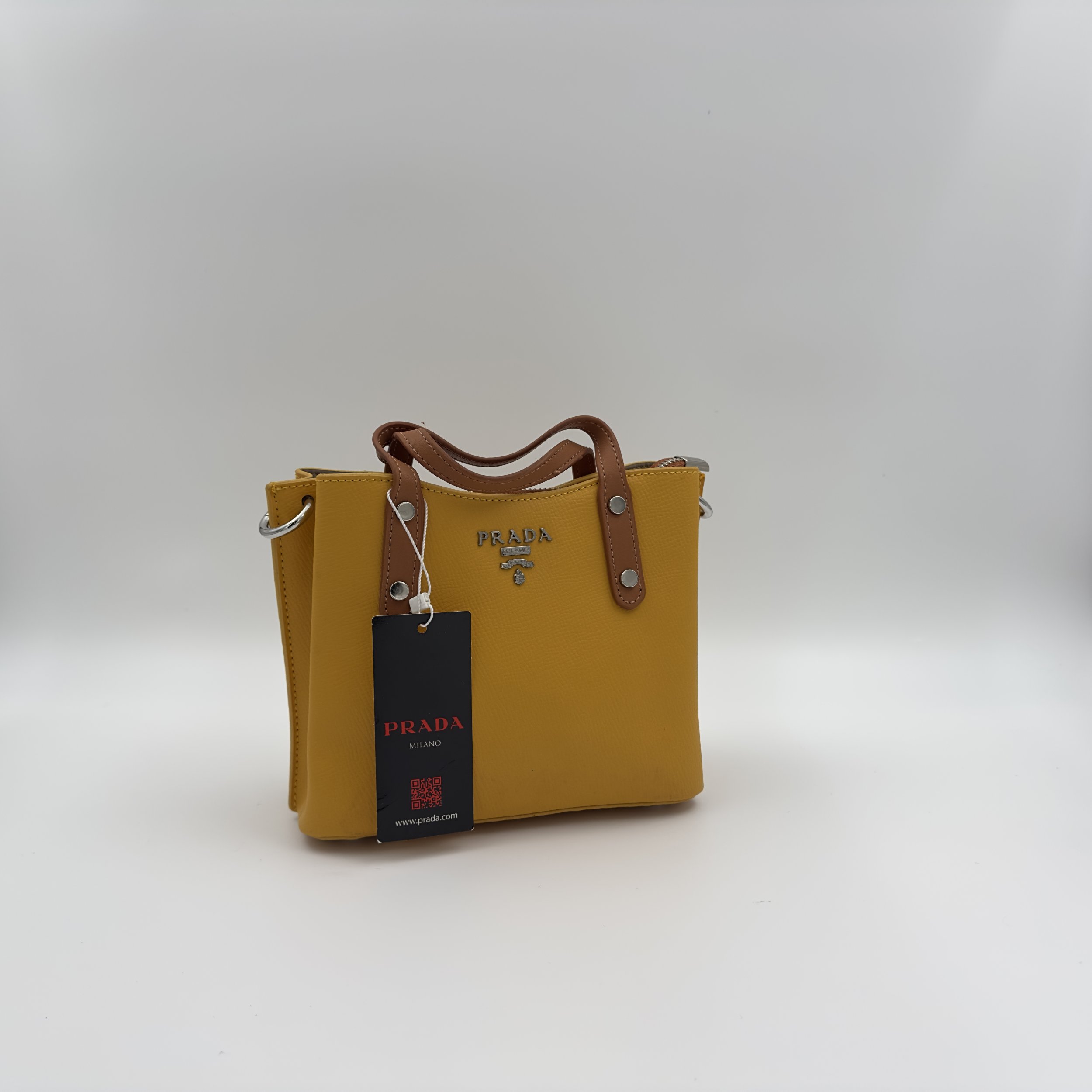 PRADA SAFFIANO MONOCHROME BAG YELLOW LEATHER