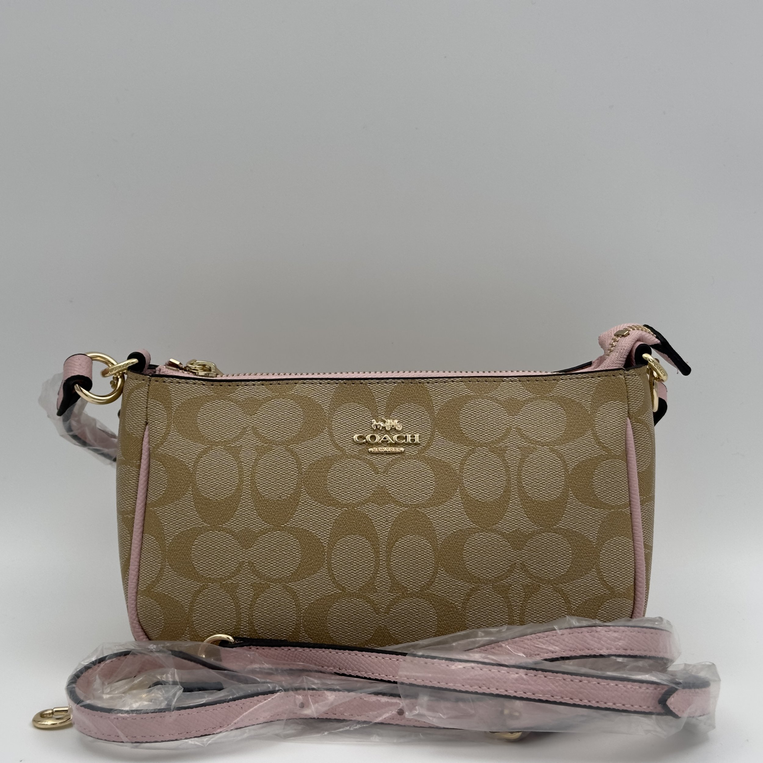 Coach Top Handle Pouch in Signature Canvas