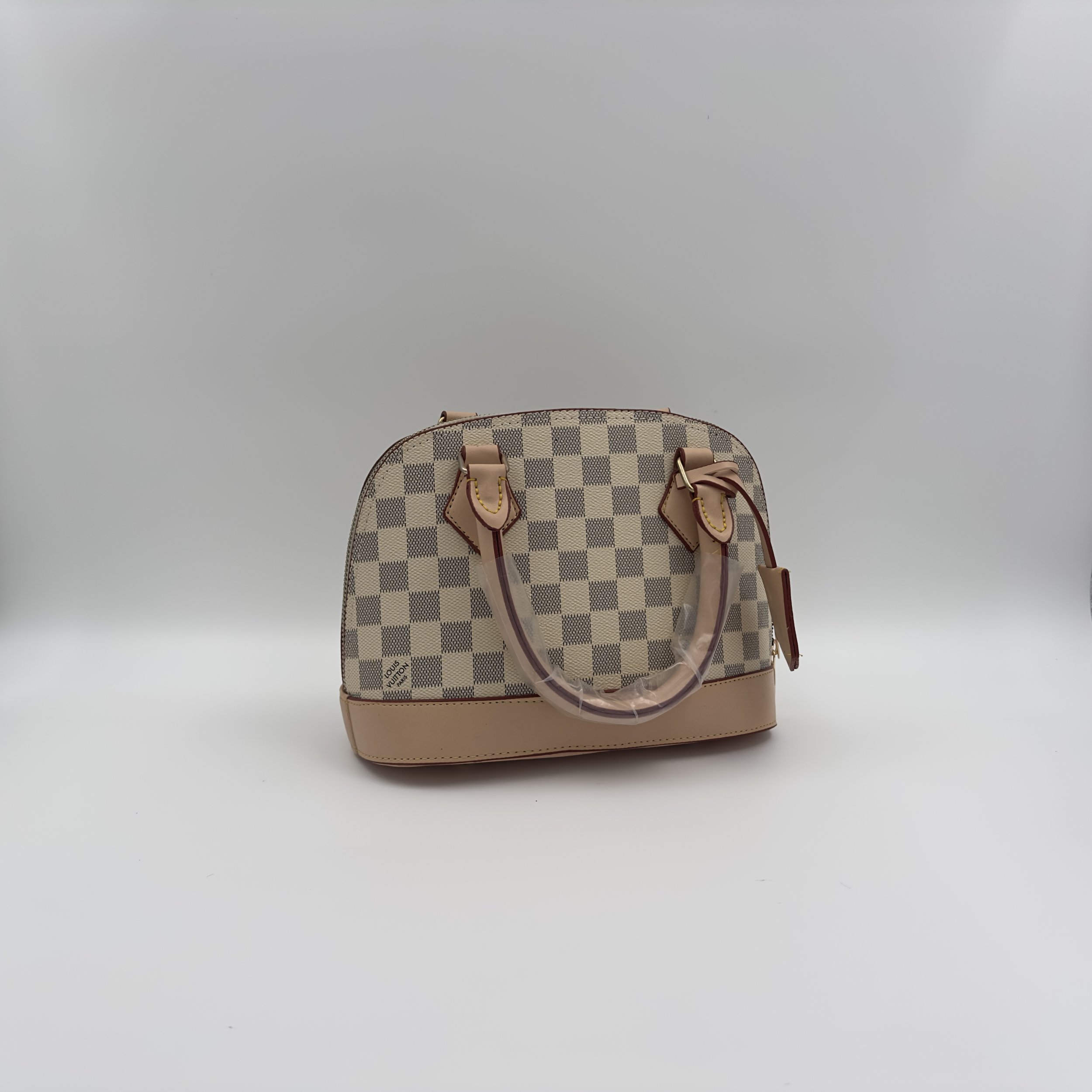 LOUIS VUITTON Alma BB Braided Damier Azur Satchel Bag White