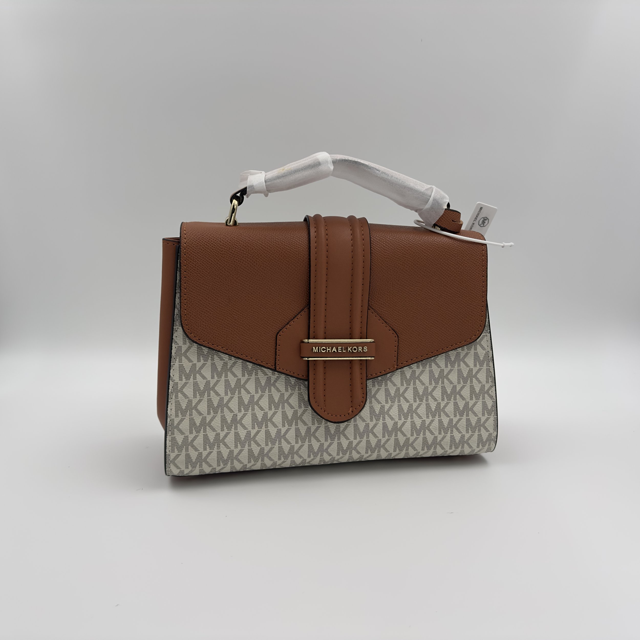 Michael Kors Bleecker Medium Logo and Leather Satchel